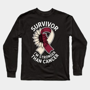 Survivor I'm Stronger Than Cancer Head And Neck Cancer Awareness Month Sunflower Long Sleeve T-Shirt